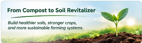 From Compost to Soil Revitalizer - Build healthier soils, stronger crops, and more sustainable farming systems.